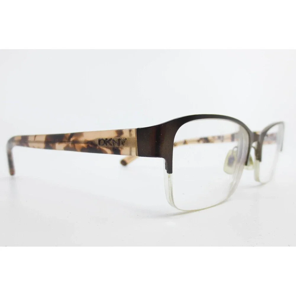 DKNY DY5651 1237 Brown Tortoise Semi Rimless Rectangular Eyeglasses 53-17-140